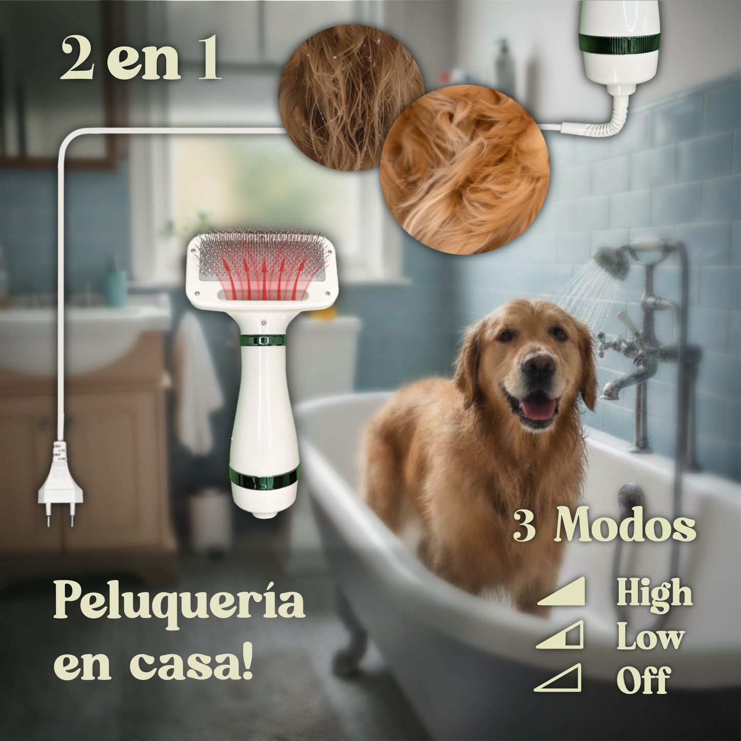 Secador amigable para tu mascota 2 en 1