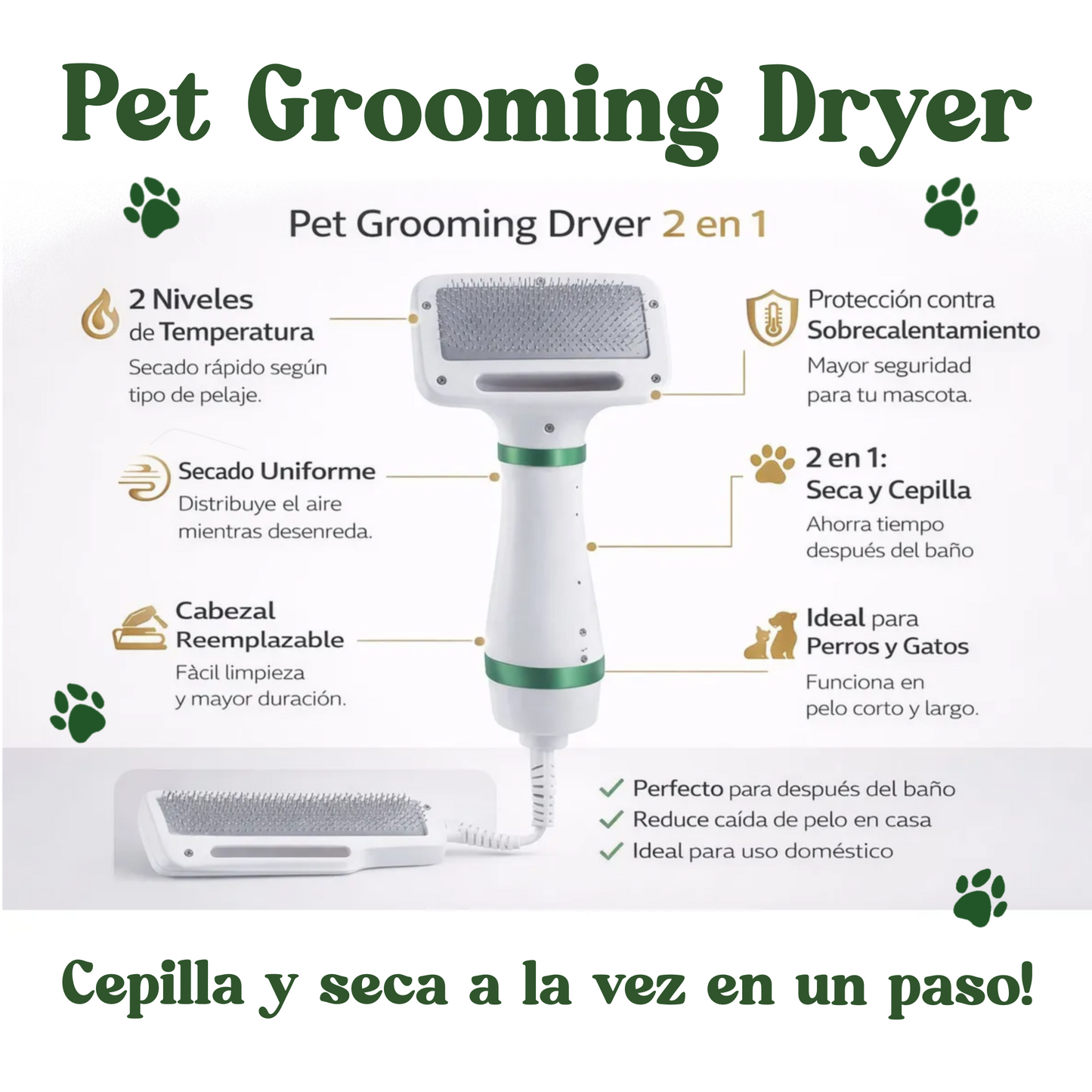 Secador amigable para tu mascota 2 en 1
